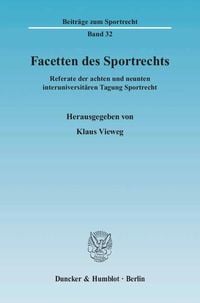 Produktbild: Facetten des Sportrechts.
