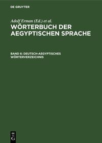 Produktbild: Deutsch-Aegyptisches W&ouml;rterverzeichnis