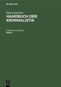 Produktbild: Handbuch der Kriminalistik. Band 1