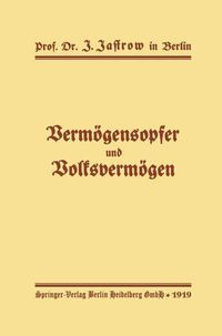 Produktbild: Verm&ouml;gensopfer und Volksverm&ouml;gen