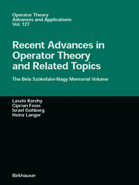 Produktbild: Recent Advances in Operator Theory and Related Topics