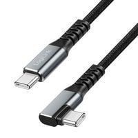 Produktbild: LogiLink USB-C&reg; Kabel USB 3.2 Gen2 USB-C&reg; Stecker 2.0 m Schwarz 90&deg; nach rechts gewinkelt CU0272