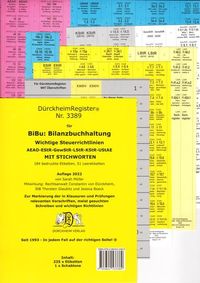 Bild vom Artikel DürckheimRegister® BiBu-BILANZBUCHHALTUNG für SteuerRichtlinien mit Stichworten vom Autor Sarah Möller