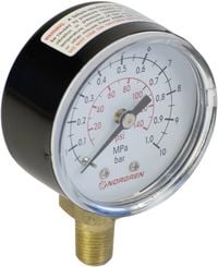 Produktbild: IMI NORGREN Manometer 18-015-012 Anschluss (Manometer): R&uuml;ckseite 0 bis 6 bar Au&szlig;engewinde R1/8 1 St.