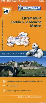Michelin Regionalkarte Estremadura (Extremadura), Kastilien-La Mancha, Madrid 1 : 400 000 Michelin