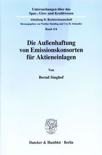 Produktbild: Die Au&szlig;enhaftung von Emissionskonsorten f&uuml;r Aktieneinlagen.