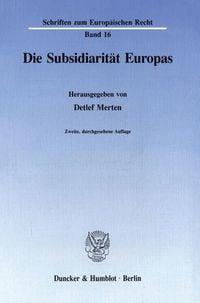 Produktbild: Die Subsidiarität Europas.
