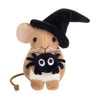 Produktbild: Teddy Hermann 94704 - Halloween Maus mit Hut und Spinne, Pl&uuml;sch, 11 cm