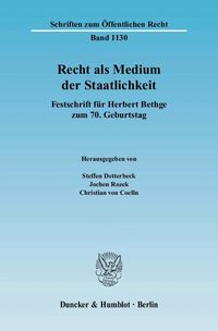 Bild vom Artikel Recht als Medium der Staatlichkeit. vom Autor Steffen Detterbeck