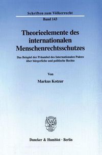 Produktbild: Theorieelemente des internationalen Menschenrechtsschutzes.