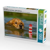 Produktbild: CALVENDO Puzzle Ein Motiv aus dem Kalender Das Gl&uuml;ck hat einen Namen - Golden Retriever | 1000 Teile Lege-Gr&ouml;&szlig;e 64x48cm Foto-Puzzle f&uuml;r gl&uuml;ckliche Stunden