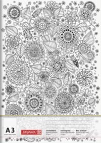 Produktbild: Zeichenblock &bdquo;Floral&ldquo; ZENart | A3, 20 Blatt, wei&szlig;/schwarz
