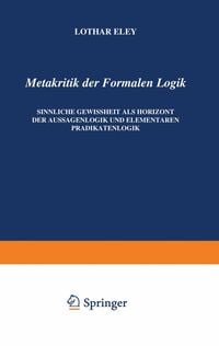 Produktbild: Metakritik der Formalen Logik