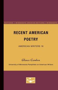 Produktbild: Recent American Poetry - American Writers 16