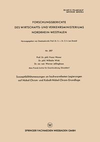 Produktbild: Suszeptibilit&auml;tsmessungen an hochwarmfesten Legierungen auf Nickel-Chrom- und Kobalt-Nickel-Chrom-Grundlage