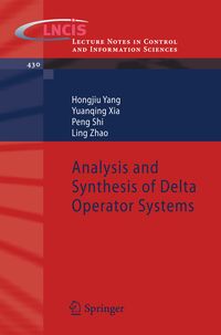 Produktbild: Analysis and Synthesis of Delta Operator Systems