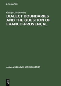 Produktbild: Dialect Boundaries and the Question of Franco-Proven&ccedil;al