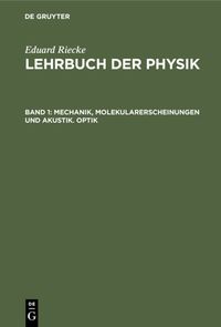 Produktbild: Mechanik, Molekularerscheinungen und Akustik. Optik