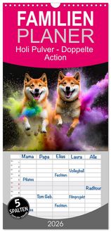 Produktbild: Familienplaner 2026 - Holi Pulver - Doppelte Action mit 5 Spalten (Wandkalender, 21 x 45 cm) CALVENDO