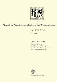 Produktbild: Text und Kontext: Die Mittelalter-Philologie zwischen Gesellschftsgeschichte und Kulturanthropologie
