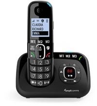 Produktbild: Amplicomms BigTel 1580 DECT-Mobilteil Freisprechen, f&uuml;r H&ouml;rger&auml;te kompatibel, Wahlwiederholung, Anrufbeantworter LED-Display Schwarz