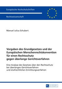 Bild vom Artikel Vorgaben des Grundgesetzes und der Europäischen Menschenrechtskonvention für einen Rechtsschutz gegen überlange Gerichtsverfahren vom Autor Manuel Julius Schubert
