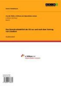 Produktbild: Das Demokratiedefizit der EU vor und nach dem Vertrag von Lissabon