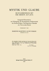 Produktbild: Mystik und Glaube im Zusammenhang mit der Mission auf Java