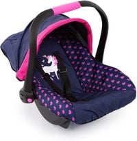 Produktbild: Bayer Design 67954AA - Puppen-Autositz Deluxe Car Seat, mit Dach, Einhorn-Motiv, blau/pink