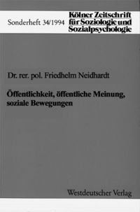 Produktbild: &Ouml;ffentlichkeit, &ouml;ffentliche Meinung, soziale Bewegungen