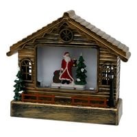 Produktbild: SIGRO Acryl LED Haus, mit Santa, gold 23 x 9 x 26 cm Acryl LED Haus, mit Santa, gold 23 x 9 x 26 cm