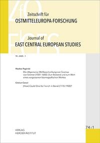 Produktbild: Zeitschrift für Ostmitteleuropa-Forschung (ZfO) 74/1 / Journal of East Central European Studies (JECES) 74/1