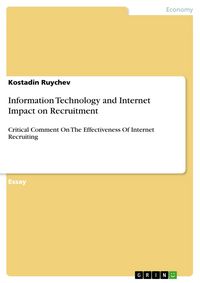 Produktbild: Information Technology and Internet Impact on Recruitment