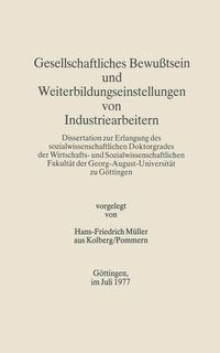 Produktbild: Gesellschaftliches Bewu&szlig;tsein und Weiterbildungseinstellungen von Industriearbeitern