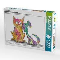 Produktbild: CALVENDO Puzzle Ein Motiv aus dem Kalender Bunte Freu(n)de an der Wand 1000 Teile Puzzle quer | 1000 Teile Lege-Gr&ouml;&szlig;e 64 &times; 48 cm Foto-Puzzle f&uuml;r gl&uuml;ckliche Stunden