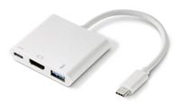 Produktbild: Renkforce RF-4366444 Adapter [1x USB-C&reg; Stecker - 1x HDMI-Buchse, USB 3.2 Gen 1 Buchse A (USB 3.0), USB-C&reg; Buchse] Wei&szlig;
