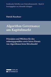 Produktbild: Algorithm Governance am Kapitalmarkt