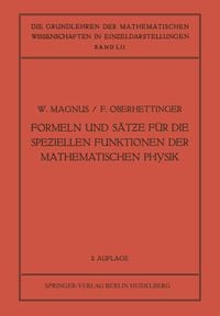 Produktbild: Formeln und S&auml;tƶe f&uuml;r die Speƶiellen Funktionen der Mathematischen Physik