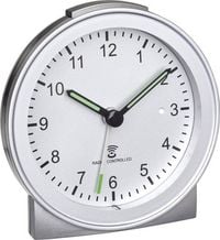 Produktbild: TFA Dostmann 60.1517.54 Funk Wecker Silber Alarmzeiten 1 Fluoreszierend Zeiger