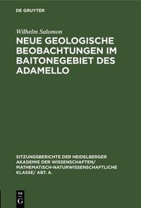 Produktbild: Neue geologische Beobachtungen im Baitonegebiet des Adamello