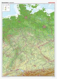 Bild vom Artikel Posterkarten Geographie: Riesenposter Deutschland, physisch. 1 : 750.000 vom Autor 