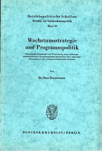 Produktbild: Wachstumsstrategie und Programmpolitik.