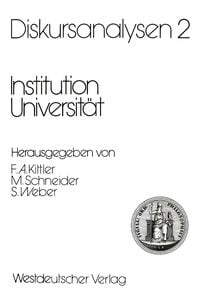 Produktbild: Diskursanalysen 2: Institution Universit&auml;t
