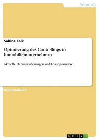 Produktbild: Optimierung des Controllings in Immobilienunternehmen