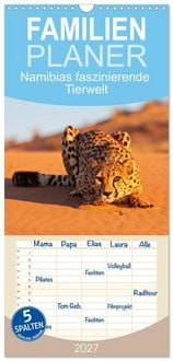 Produktbild: Familienplaner 2027 - Namibias faszinierende Tierwelt mit 5 Spalten (Wandkalender, 21 x 45 cm) CALVENDO