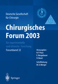Produktbild: Chirurgisches Forum 2003 f&uuml;r experimentelle und klinische Forschung
