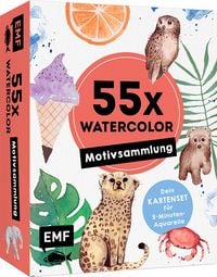 Produktbild: 55 x Watercolor &ndash; Motiv-Sammlung: Kartenset f&uuml;r 5-Minuten-Aquarelle