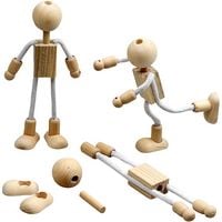 Produktbild: Creativ Company Biege-Figuren aus Holz, H 12 cm, 4er Set
