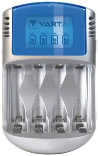 Produktbild: Varta LCD Charger 4x5716 & 12V & USB Rundzellen-Ladeger&auml;t NiMH Micro (AAA), Mignon (AA)