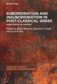 Produktbild: Subordination and Insubordination in Post-Classical Greek